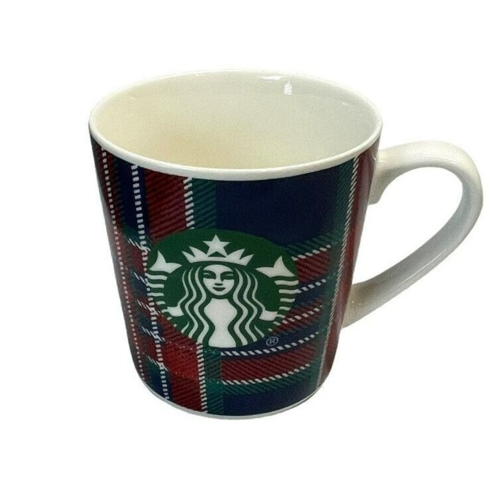 STARBUCKS 18oz Collectible Tartan Plaid Siren Design 2017 Coffee MUG / CUP